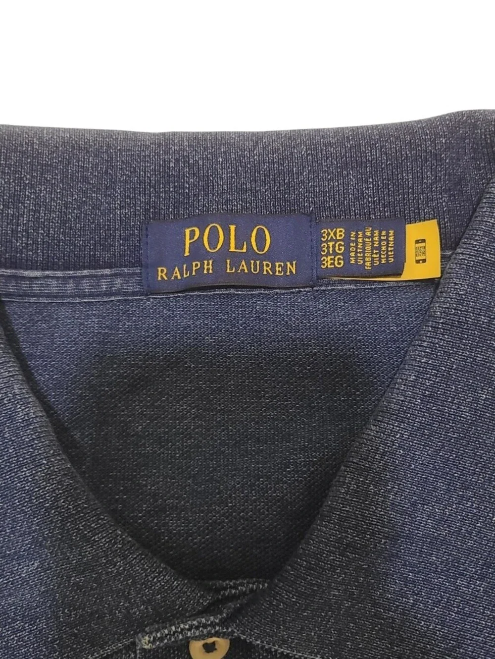 Polo Ralph Lauren Polo Shirt Men's 3XL (Big) Navy Blue Pony Logo Cotton Mesh